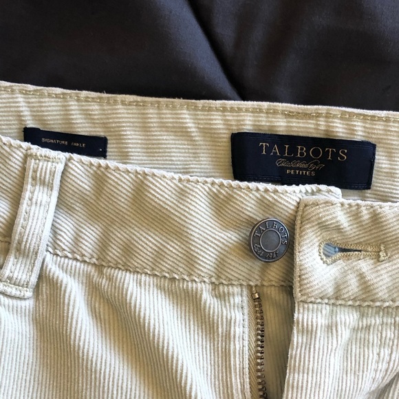 Green corduroy ankle pants, light mint, low waist - Picture 6 of 8